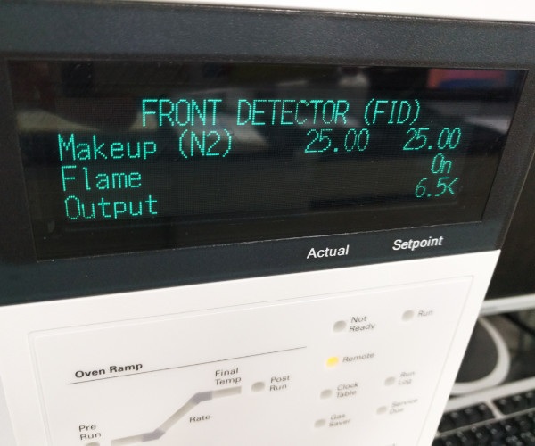 Electronic display at front of FID detector
